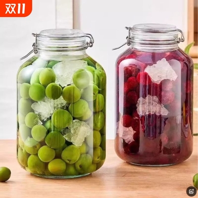 梅酒泡酒专用食品级玻璃大密封罐高档卡扣酿酒罐带龙头方形收纳