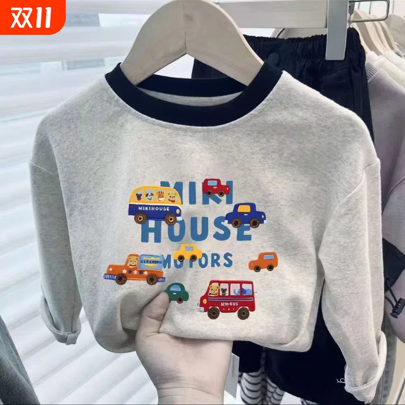 儿童纯棉长袖卡通T恤百搭新款