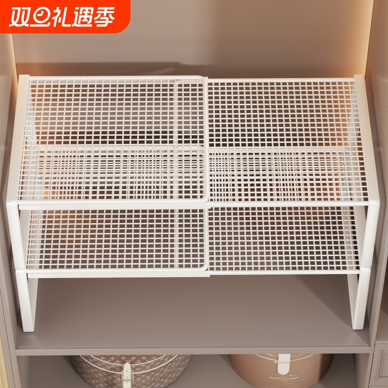 衣柜分层隔板柜子隔层隔断橱柜卧室可伸缩多功能可叠加衣服收纳架