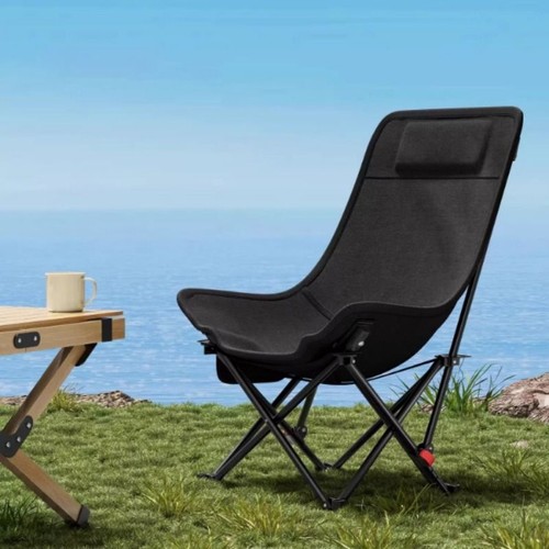 户外月亮椅折叠椅露营野餐小凳子便携靠背椅沙滩椅子办公午休躺椅