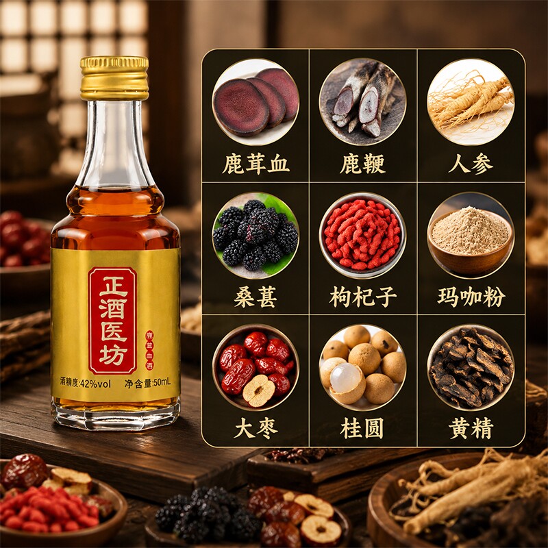 真材实料医坊九味臻材养生配制酒50ml官方正品真材实料科学配比图片
