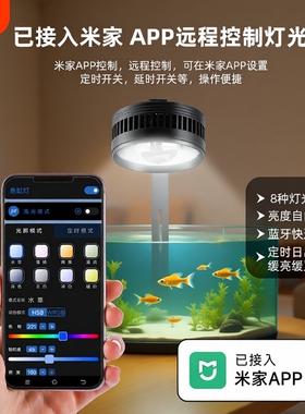 鱼缸溪流专用照明金鱼灯观赏灯爆藻水草LED筒灯缸灯全光谱定时