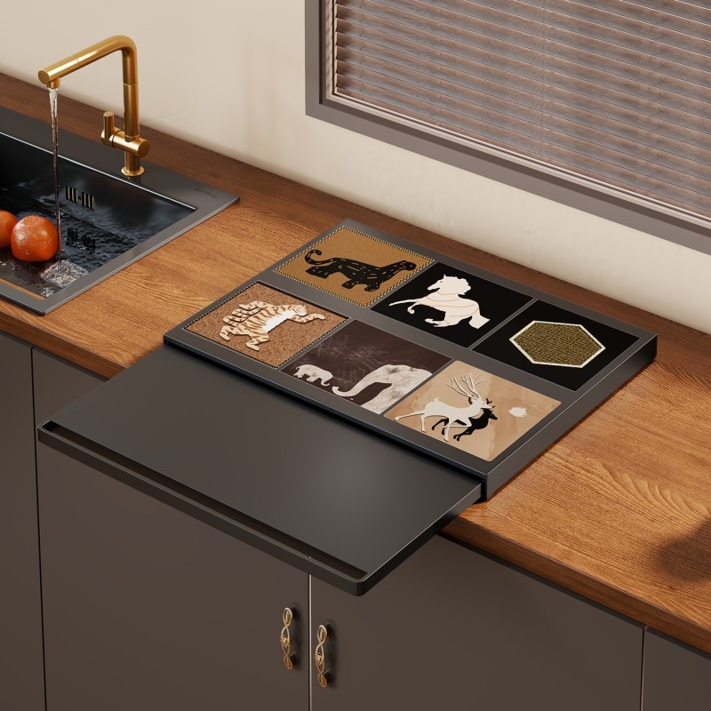 咖啡机置物架台面器具摆放架家用大容量导轨放置架板收纳轻奢