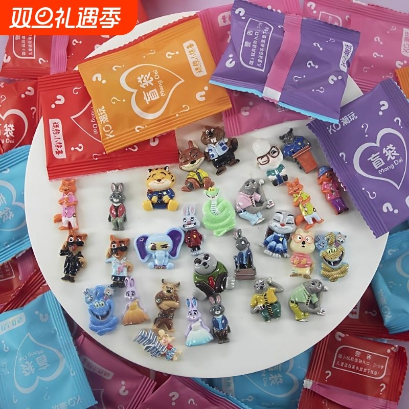 疯狂动物城拆拆乐盲盒小猪妖潮玩手办盲袋小玩具网红爆款公仔玩偶