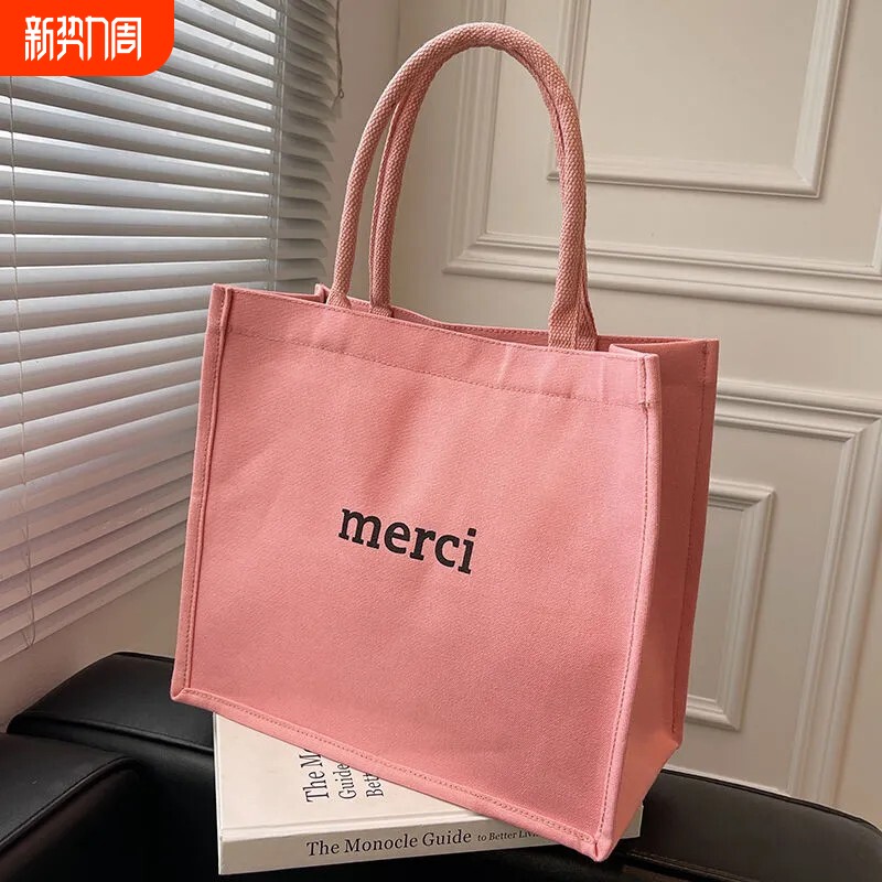 字母印花托特包女可爱卡通帆布包包2026新款送女友对象闺蜜女包