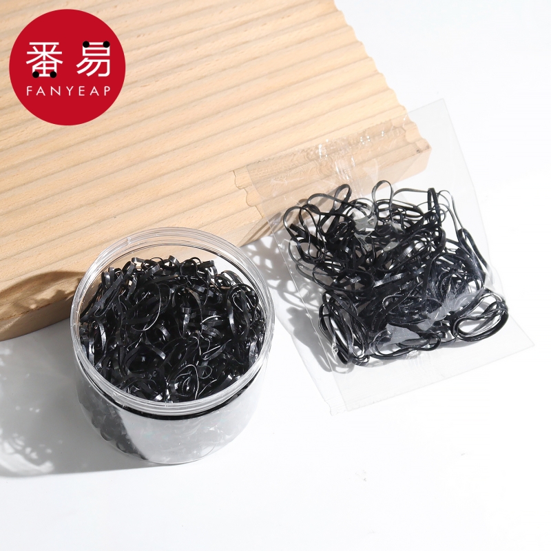 皮筋/一次性A1pl001-橡皮筋女扎头发发圈高弹力耐用黑色胶圈头绳