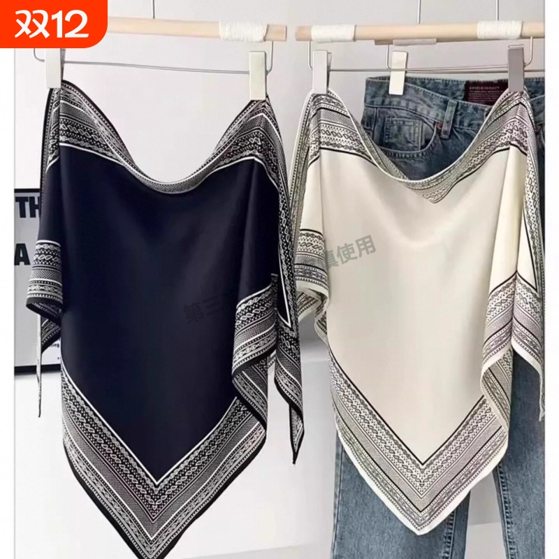 儿童围巾秋冬款保暖婴儿宝宝围脖丝巾新款男童女童三角巾披肩黑色
