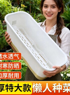 阳台塑料长方形自吸水种菜盆