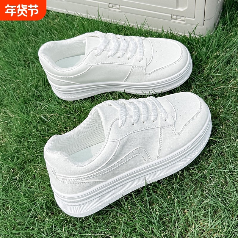 小白鞋子女款2025夏季新款爆款时尚休闲运动跑步鞋百搭老爹鞋轻便