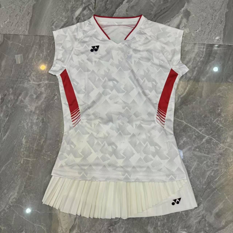 2025新款小飞袖羽毛球服女百褶运动短裙速干套装夏季女学生训练服