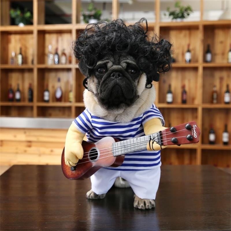 搞笑宠物狗衣服吉他变身装服饰猫步弹猫咪快手搞怪拿潮流泰迪