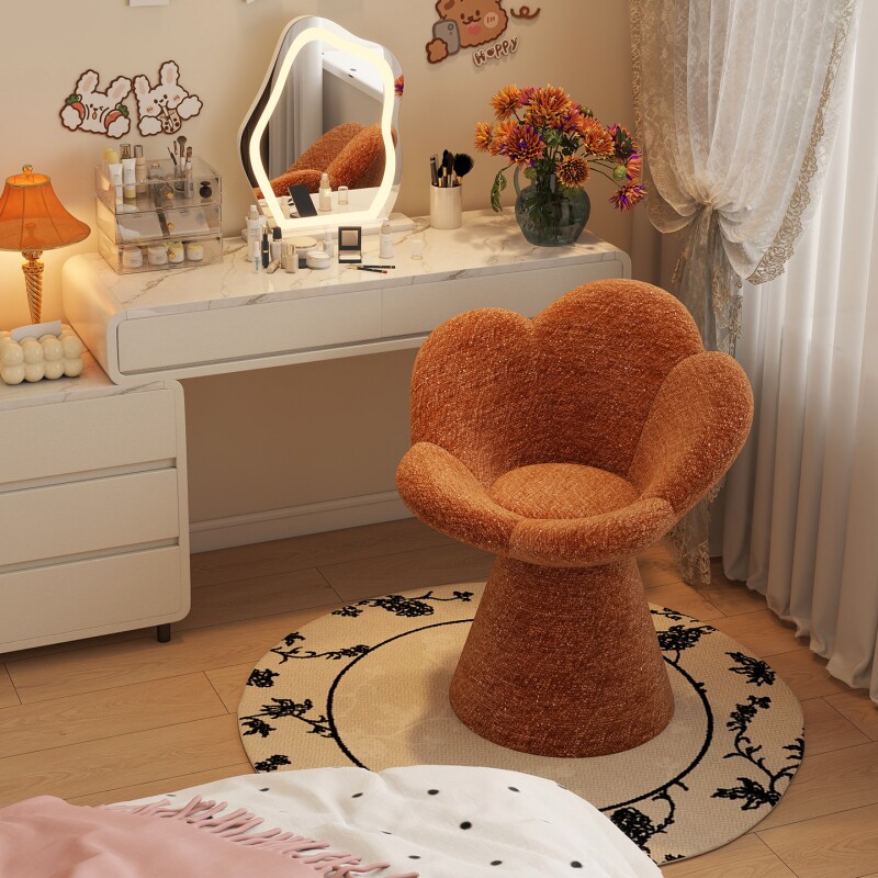 花瓣椅卧室梳妆凳现代简约小户型梳妆台椅子奶油风高级感美甲凳子