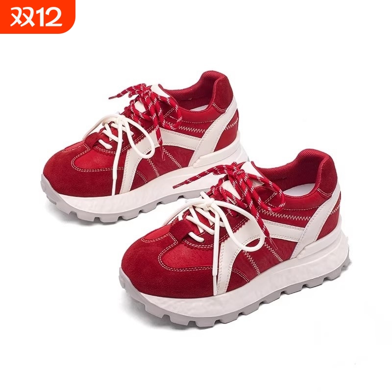 品牌断码显脚小老爹鞋女增高2025春秋季新款女鞋子爆款百搭休闲运