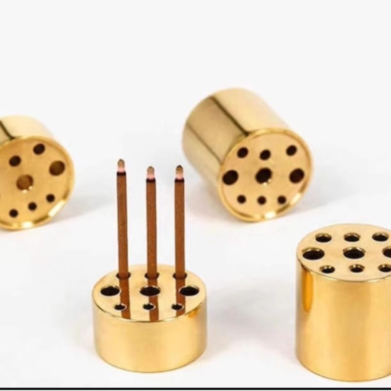纯黄铜九孔线香小香插香底座家用室内多孔熏香炉香托香道工具用品