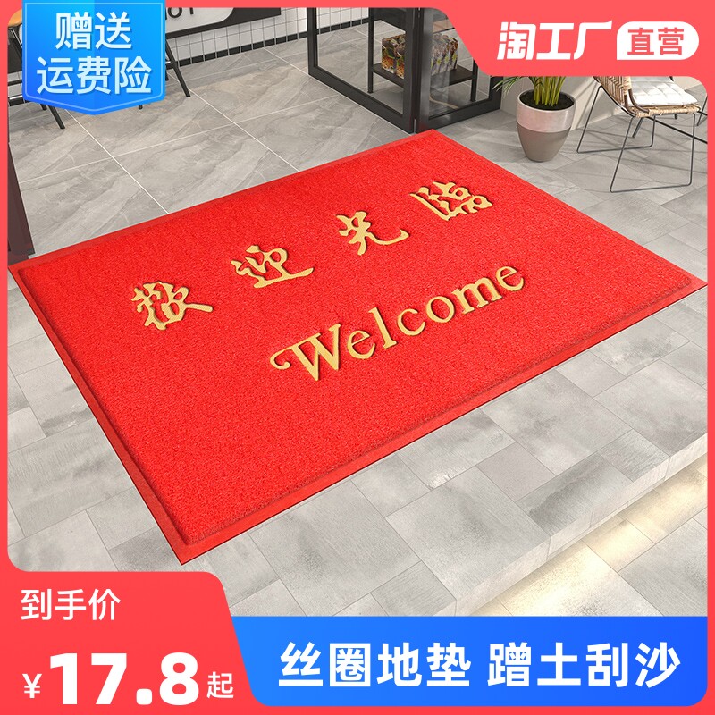 入户门进门地垫大门口脚垫酒店迎宾丝圈垫子出入平安欢迎光临门垫_虎窝淘