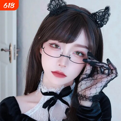 下半框眼镜日系可爱纯欲装饰镜架