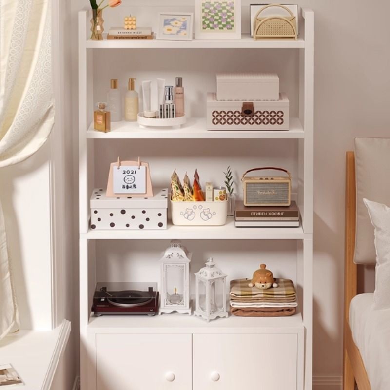 床头置物架落地书架床边收纳柜子储物柜家用卧室多层简易书柜靠墙