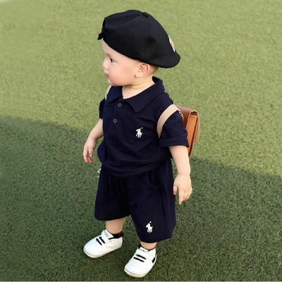 夏季夏装婴幼儿POLO衫哈衣韩版男宝休闲洋气薄款三角爬服满月百天