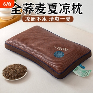 冰藤荞麦豆豆枕头夏天凉席PE枕芯成人护颈椎助睡眠专用硬整头男枕