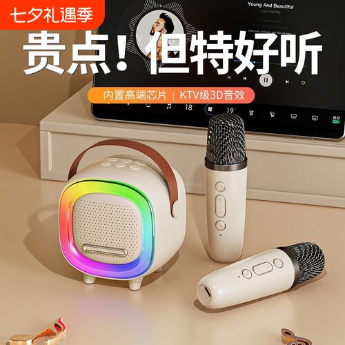 漫步者款抖音k歌蓝牙音箱风音响无线一体机家庭KTV套装儿童带风