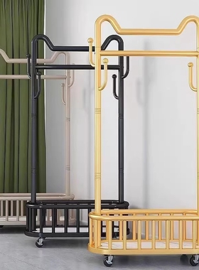 衣帽架挂落地衣架衣架立式可移动带轮家用客厅轻奢网红简易晾衣架