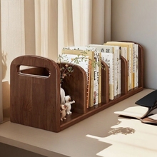 实木书架简约桌面桌上置物架简易木质书柜储物架办公室工位收纳架