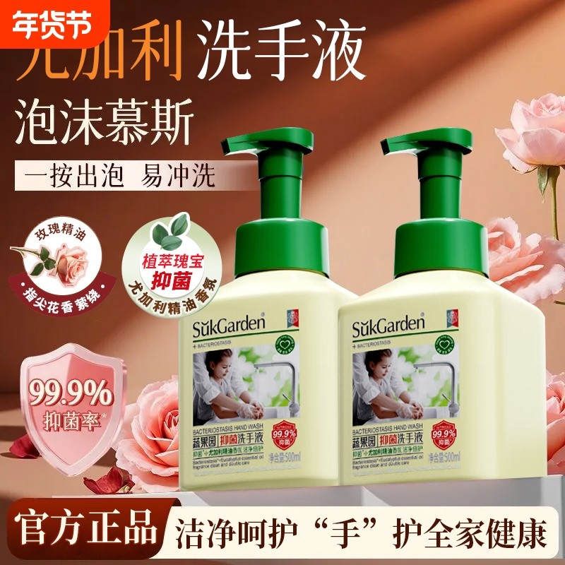 蔬果园抑菌泡泡洗手液泡沫型儿童家用按压式香氛正品氨基酸精油