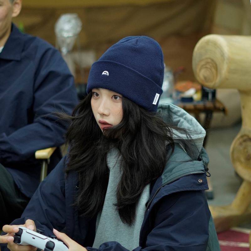 大头围毛线帽女秋冬冷帽男保暖针织帽子护耳帽冷帽子黑色藏青色