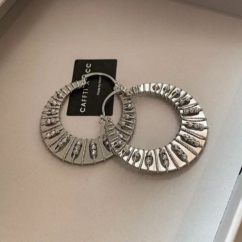 欧美老钱风金色绝美独特夸张大圆圈耳环圈圈女轻奢高级感耳饰女秋