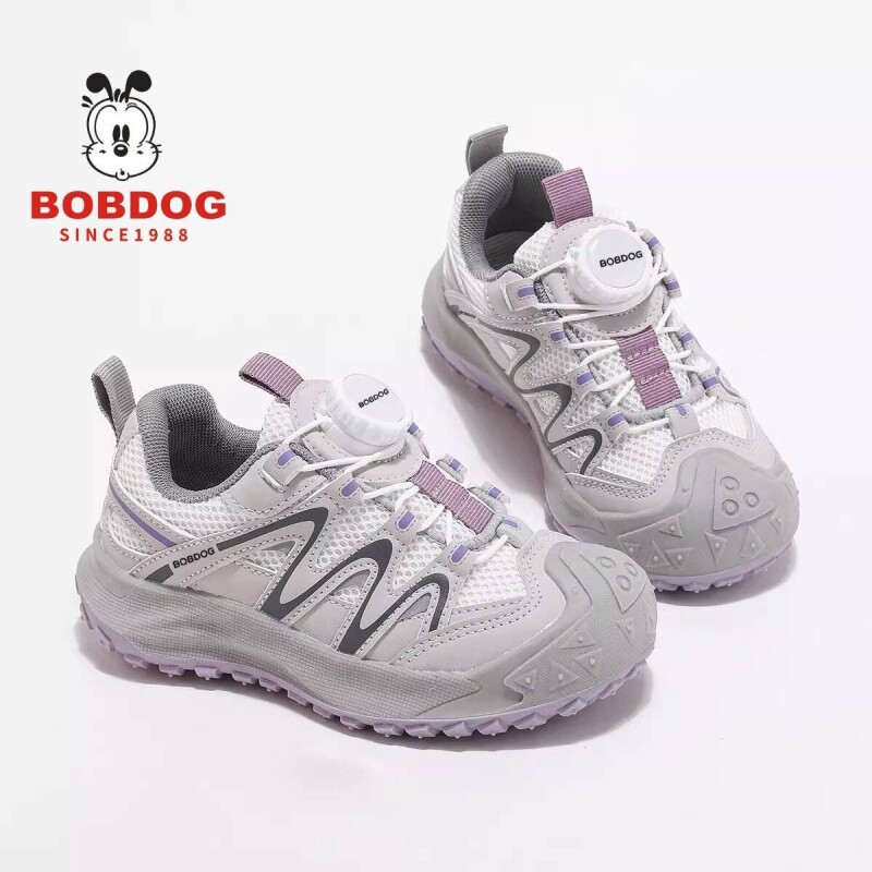 巴布豆童鞋女童运动鞋春秋学生鞋子2026年新款轻便儿童跑步鞋网面