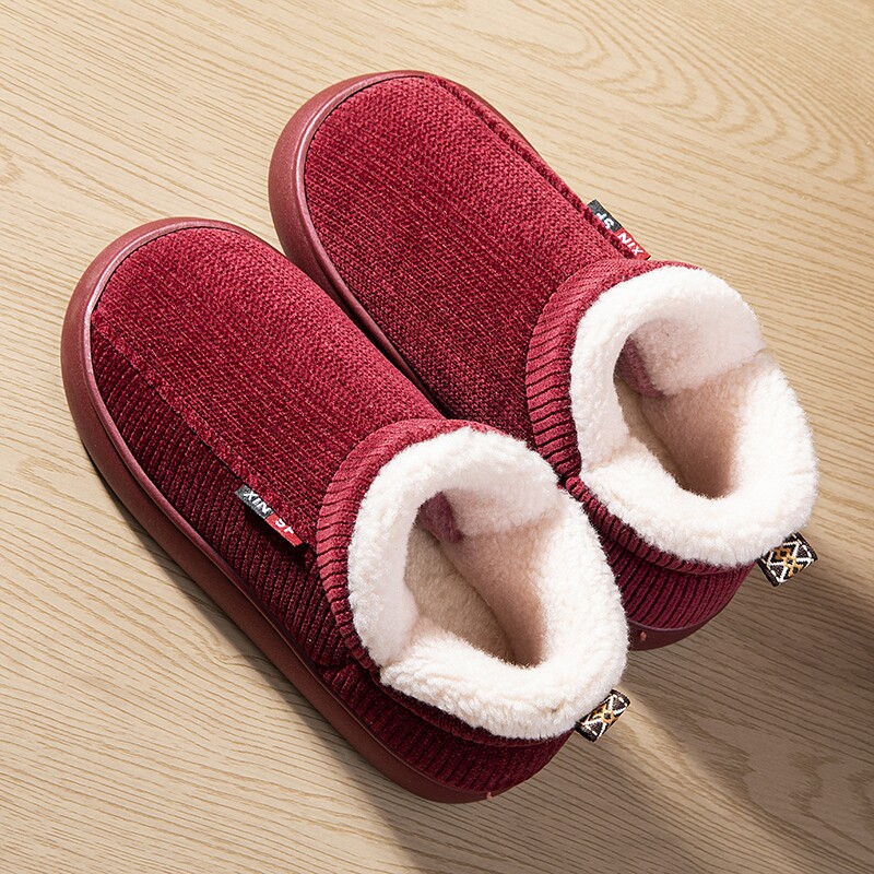 加绒加厚秋冬季防臭棉拖鞋成人儿童居家男女通用包跟厚底防滑棉鞋