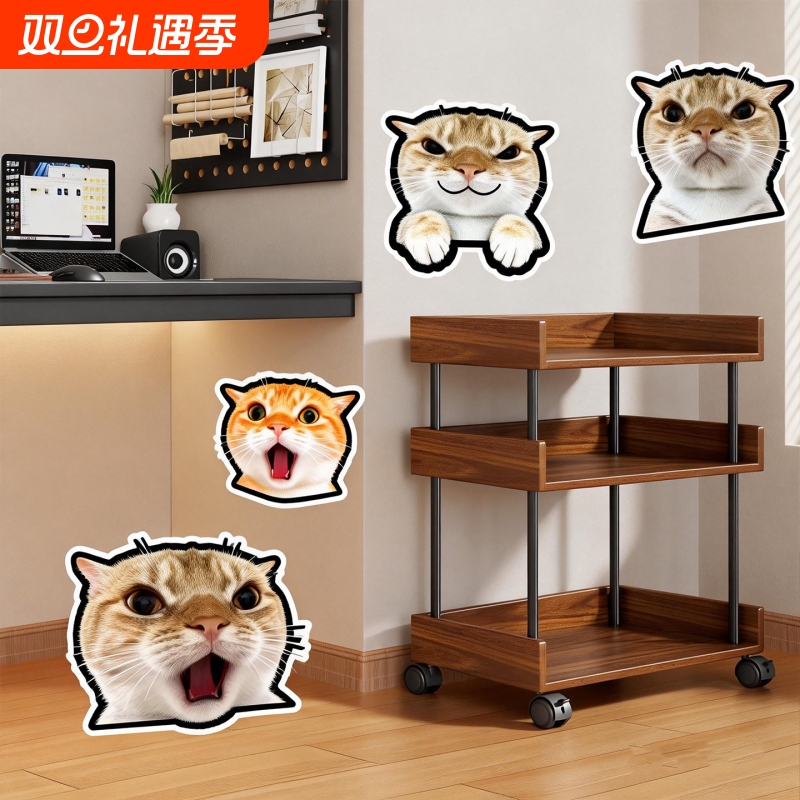 实木书包置物架落地可移动小推车