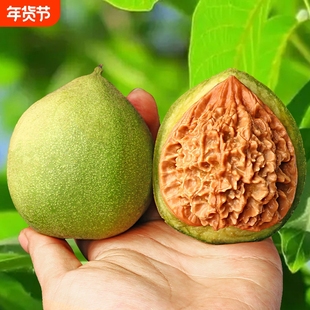 赌青皮核桃开扒野生文玩手把件四座楼白狮子虎头官帽苹果园带绿皮