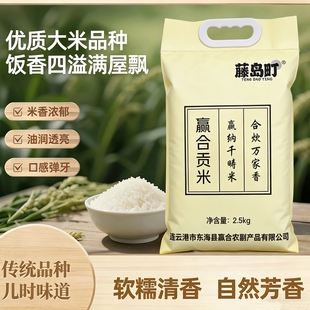 藤岛町苏北大米新米软糯香甜一级精品粳米煮粥蒸饭圆粒米5斤