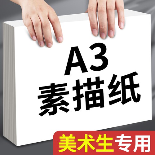 A3素描纸美术生专用幼儿园画纸小学生绘画纸水粉纸水彩画纸马克笔图画纸油画棒速写纸铅画纸手抄报白色水彩纸