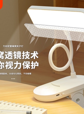 LED台灯夹子护眼充插小台灯卧室床头灯充电锂电池阅读插电大面积