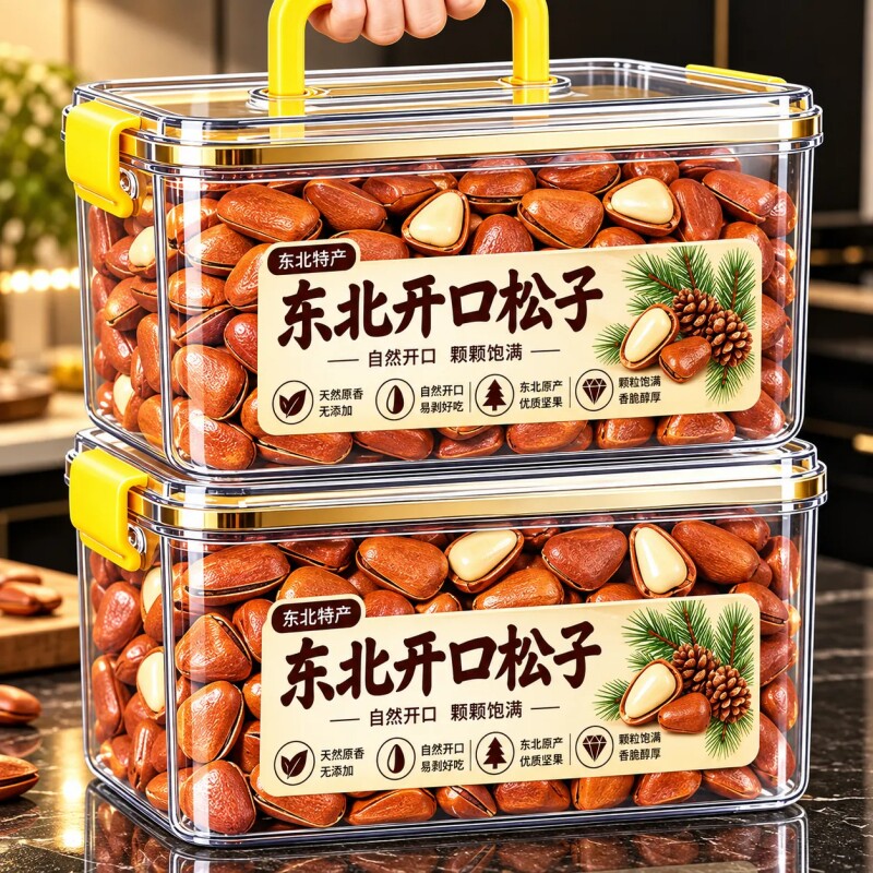 松子特大东北特级坚果新货原味开口大颗粒独立包装手剥年货小零食