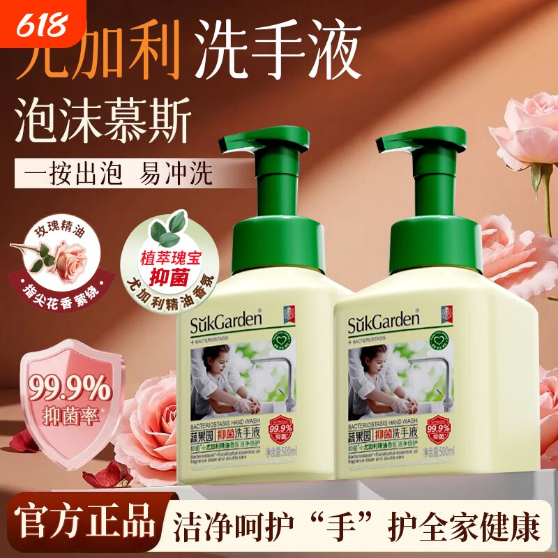 蔬果园抑菌泡泡洗手液泡沫型儿童家用按压式香氛正品氨基酸精油