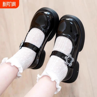 女童小皮鞋 女孩鞋 春季 儿童公主黑色单鞋 子红色百搭 2025新款 童鞋