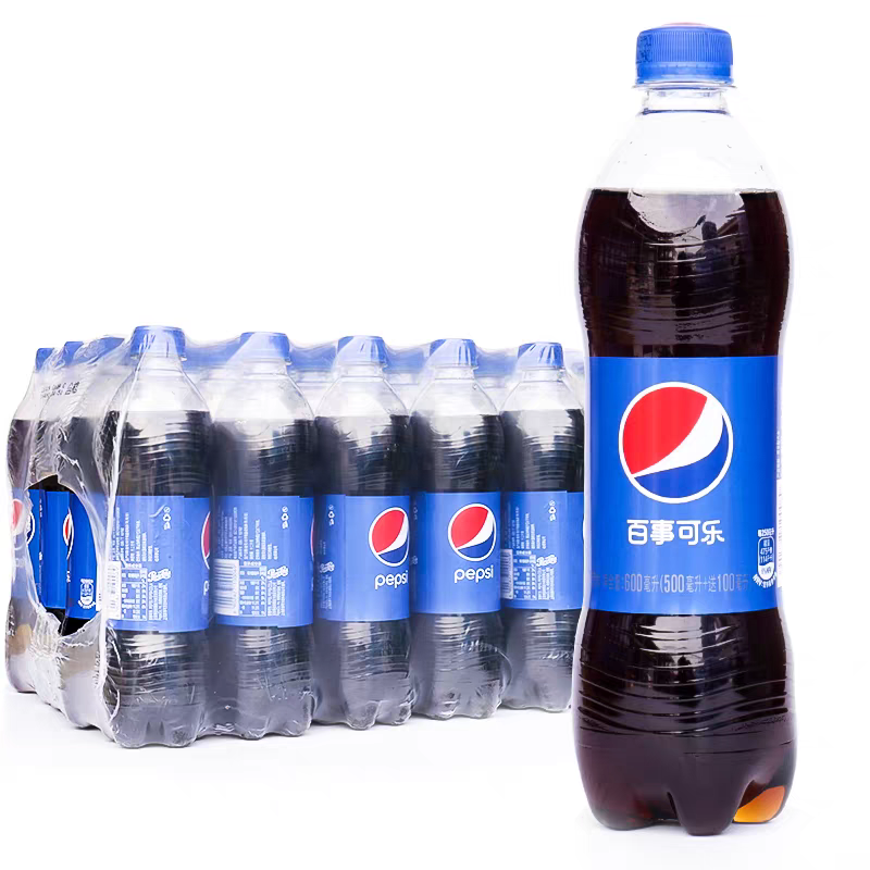 百事可乐汽水碳酸饮料600ml*24瓶整提