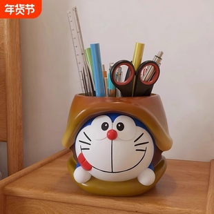 哆啦A梦笔筒收纳创意可爱卡通手办女生办公室桌面装饰摆件