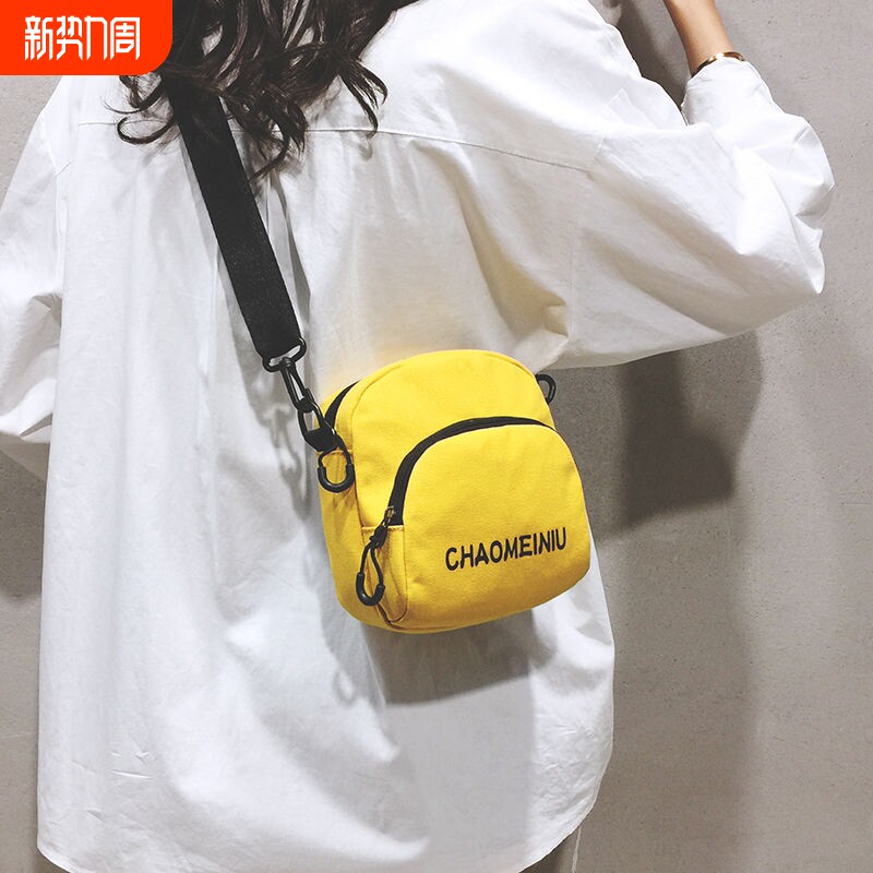 网红质感小包包女包新款2024春夏洋气帆布包女迷你百搭单肩斜挎包