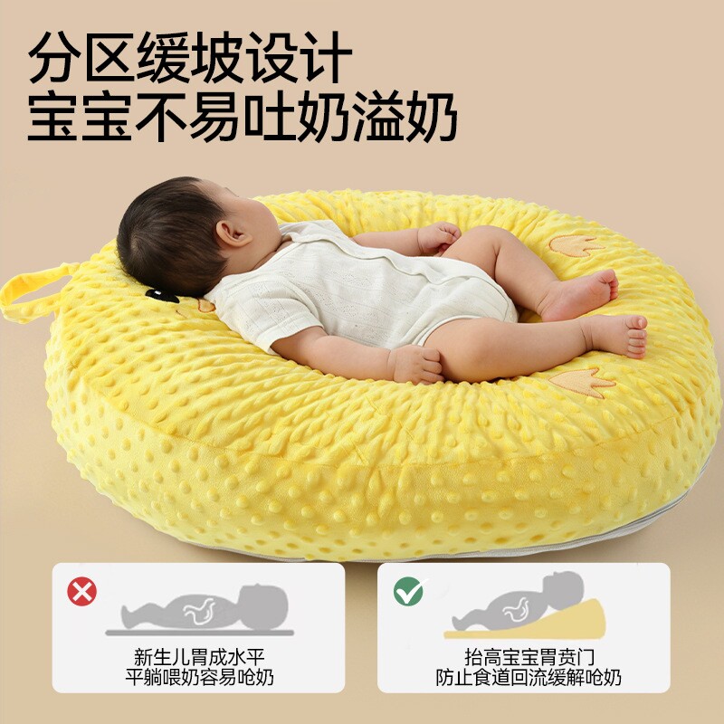 婴儿躺喂枕哺乳枕缓解吐奶斜坡枕头床中床可拆洗喂奶孕妇枕代发