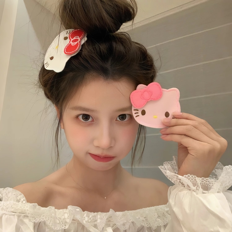 超可爱的KT脑袋!整理碎发魔术贴发卡化妆敷面膜无痕刘海贴粘发贴