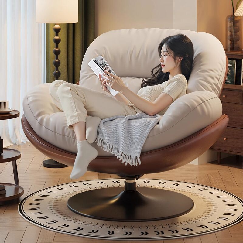 意式单人沙发旋转椅客厅阳台家用休闲椅懒人沙发凳逍遥椅轻奢家居