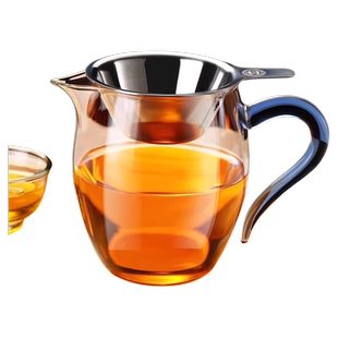 公道杯透明泡茶功夫茶具配件分茶器茶漏套装茶道加厚玻璃茶滤公杯