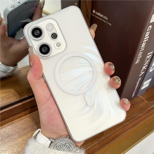 适用oppoReno14手机壳reno14pro冰雾磁吸硬壳13半透明全包防摔保护套reno12pro无线充电精孔防指纹高级男女款