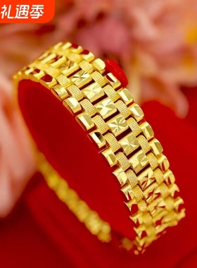 男手表链男款时尚龙头欧币沙金链