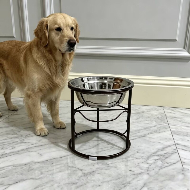 铁艺支架狗碗陶瓷狗盆保护颈椎狗粮盆金毛柴犬泰迪犬大小型犬包邮