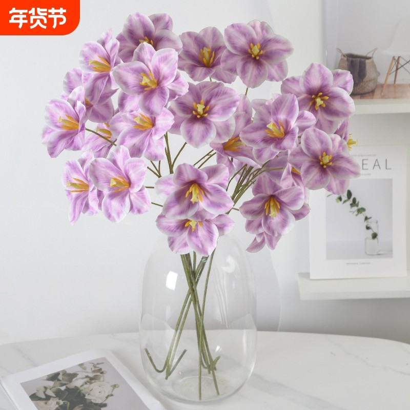 仿真高端pu开口郁金香假花婚庆家居花艺材料手捧花配材小红书批发
